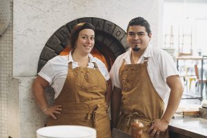 Photo of the Live Fire Pizza stand at the Oxbow Market